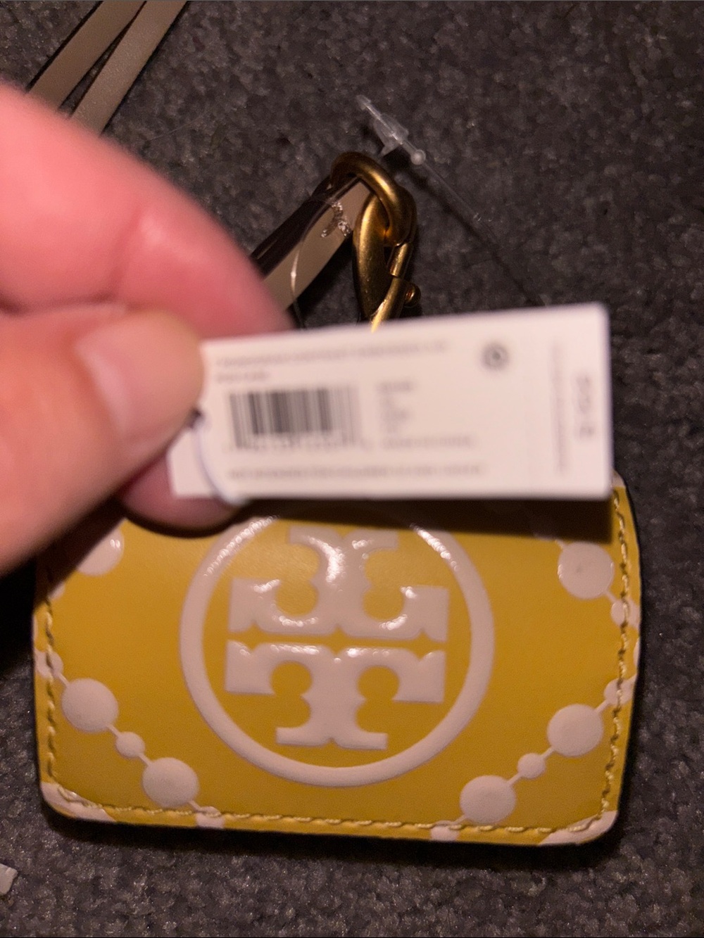 Tory Burch Yellow Leather Air Pod case. - Picture 2 of 7